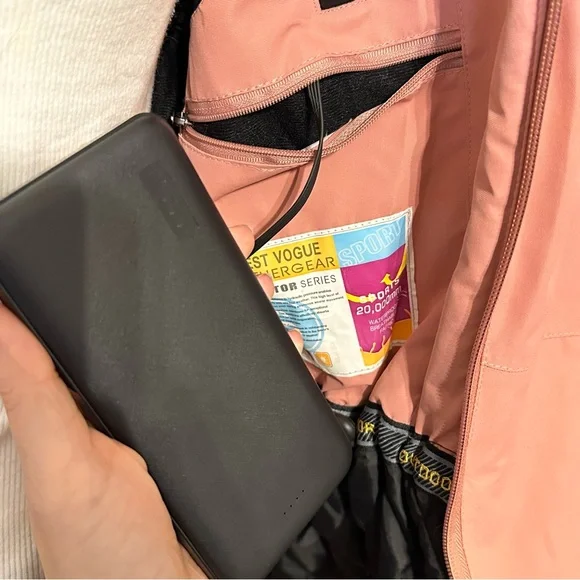 Pink Heated Jacket with Fur Hood - Picture 11 of 13